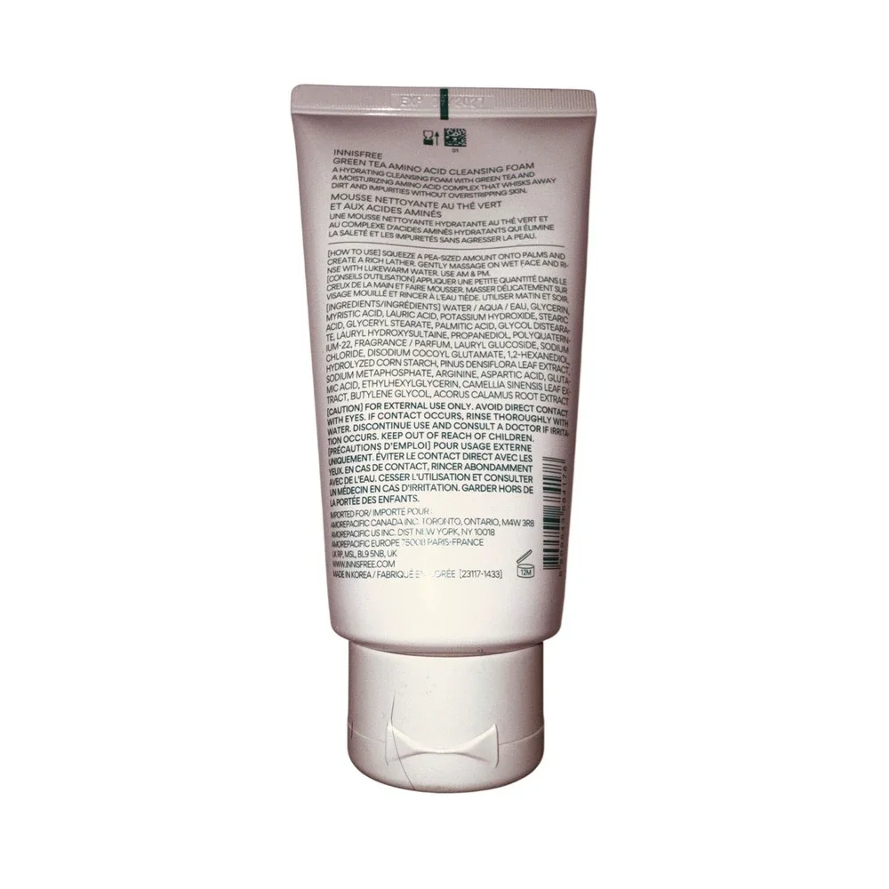 Innisfree Green Tea Amino Acid Cleansing Foam 150ml Hydrating Facial Cleanser